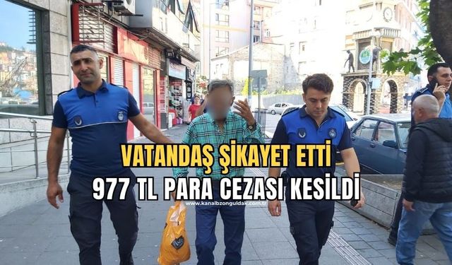 Dilenerek para toplayan adama Zabıta ekiplerinden ceza