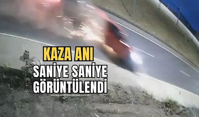 Zonguldak'ta iki aracın çarpıştığı kaza kamerada: 2 yaralı