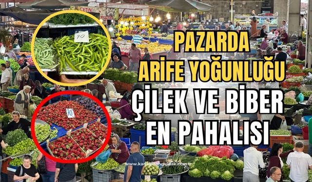 Halk Pazarında arife günü yoğunluğu yaşandı!