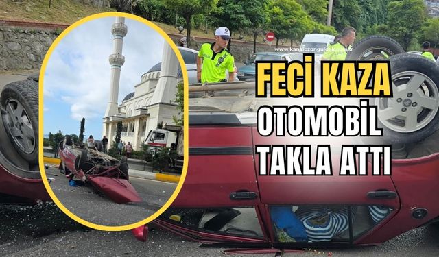 Feci kaza: Otomobil takla attı 2 yaralı!