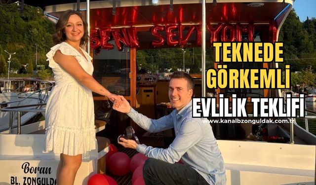 Teknede evlilik teklifi etti