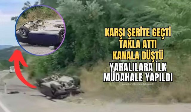 Bakacakkadı'da kaza! Otomobil takla attı