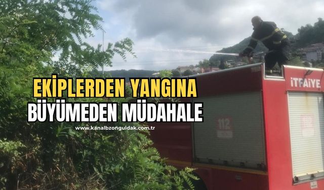 Anız yangını büyümeden söndürüldü