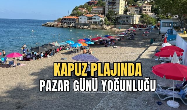 Kapuz Plajında pazar günü yoğunluğu yaşandı!