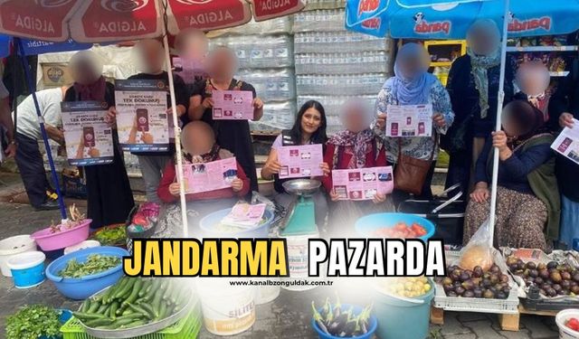 Jandarma ekipleri pazarda