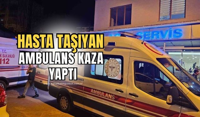 Hasta taşıyan ambulans kaza yaptı: 1 polis yaralandı