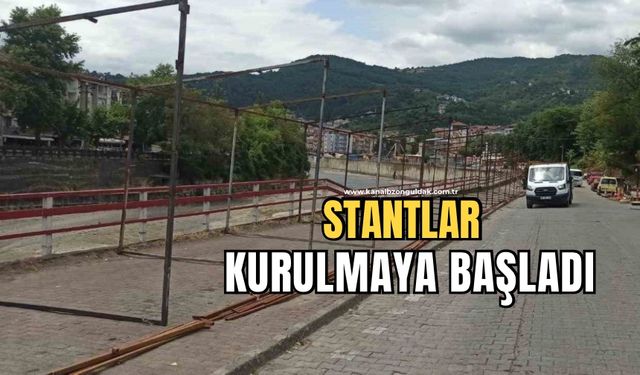 Alışveriş stantları kurulmaya başlandı