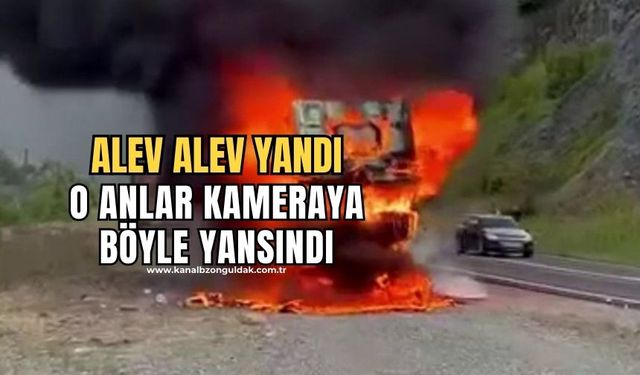 Park halinde duran tır alev alev yandı