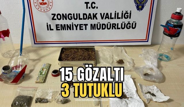 Büyük Narkotik Operasyonu: 15 Gözaltı 3 tutuklu