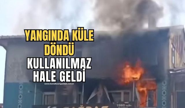 Çıkan yangında bir dükkan kullanılmaz hale geldi