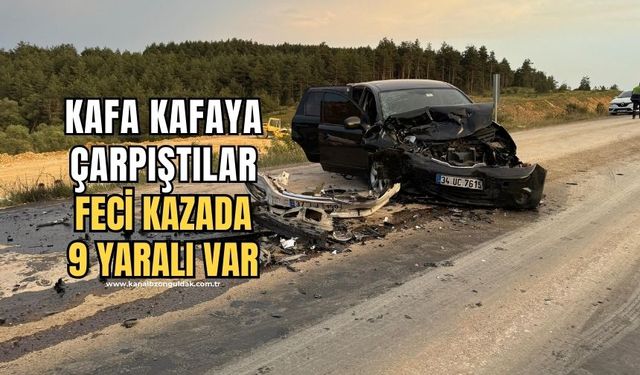 Hafif ticari araç ile otomobil çarpıştı: 9 yaralı