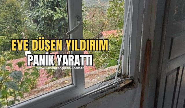 Kilimli'de yıldırım dehşeti; bir ev hasar gördü