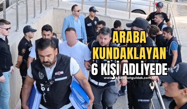 İncivezde otomobil kundaklayan 6 kişi adliyede!