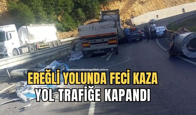 Ereğli yolunda kaza: Saç rulolar yola savruldu!