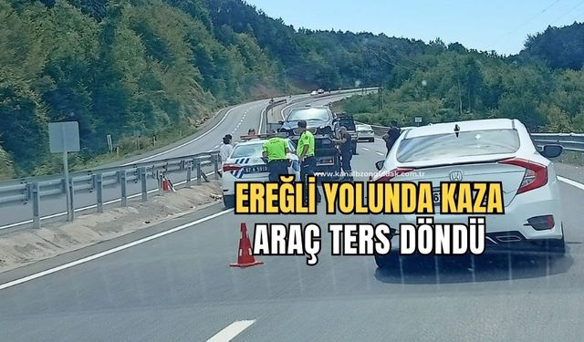 Zonguldak-Ereğli  yolunda kaza!  Ekipler olay yerinde