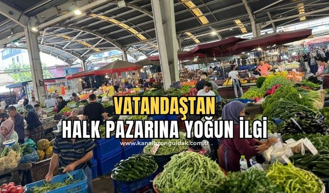 Vatandaştan  halk pazarına yoğun ilgi