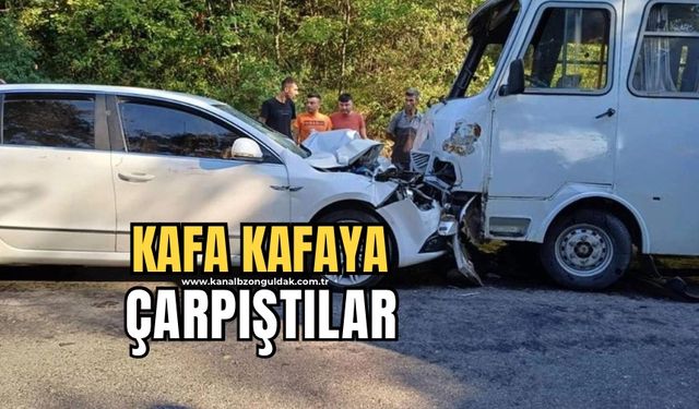 Minibüs ile kafa kafaya çarpıştı: 6 yaralı