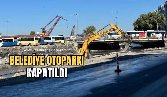 Dere islahı projesi kapsamında belediye otoparkı kapatıldı!