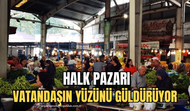 Halk Pazarı fiyatlarıyla yüzleri güldürdü