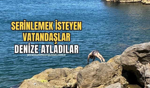 Termometre 30 dereceyi gösterdi! Vatandaşlar denize akın etti