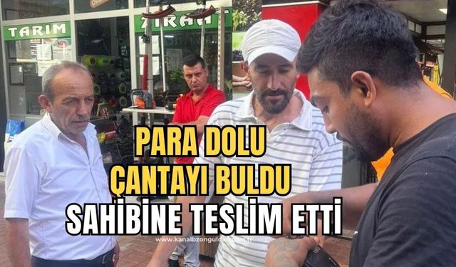 Para dolu çantayı bulan genç sahibine teslim etti