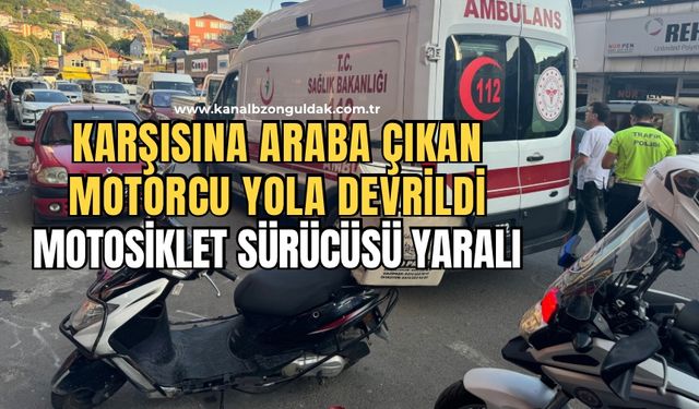 Acılık’ta kaza! Motosiklet sürücüsü yola devrildi