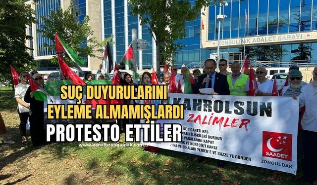 Saadet Partisi'nden adliye önünde eylem! Görevlileri protesto ettiler