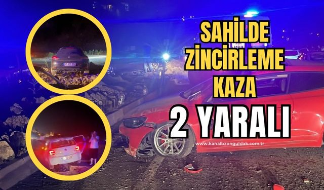 Üç otomobilin karıştığı feci kazada 2 kişi yaralandı