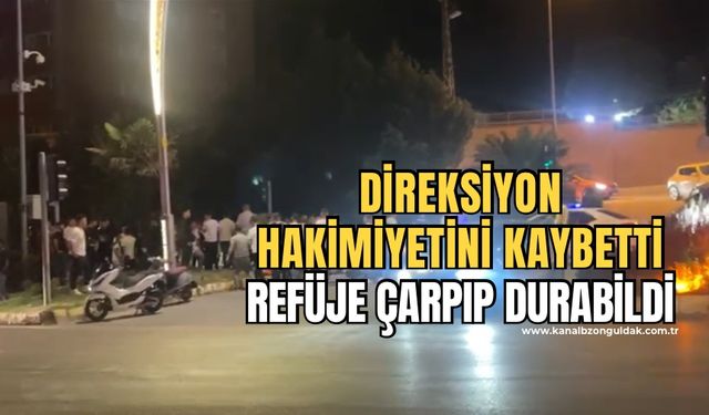 Milli Egemenlik’te kaza! Orta refüje çarpıp durabildi