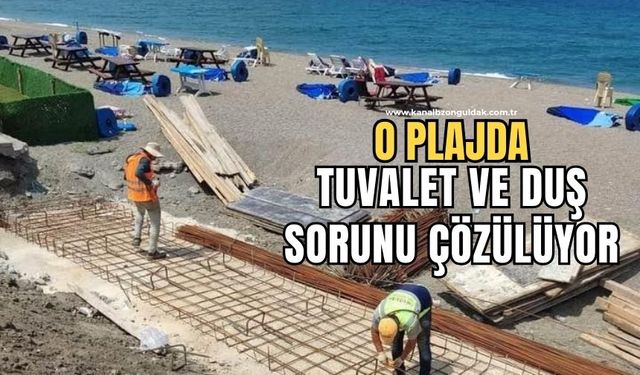 Türkali plajında duş ve tuvalet sorunu çözülüyor