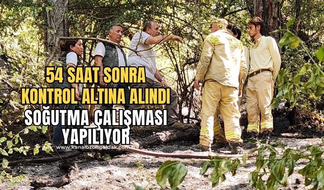 Kontrol altına alınan yangında soğutma çalışmaları sürüyor