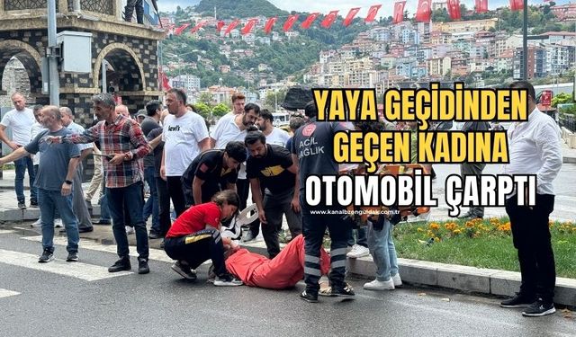 Yaya geçidinden geçene kadına otomobil çarptı