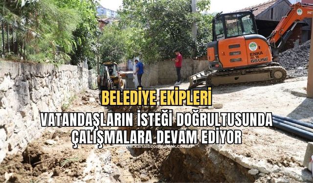 Ekiplerin içme suyu ve kanalizasyon hattı yenileme çalışması devam ediyor