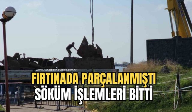 Fırtınada ikiye bölünen Pallada Gemisi’nin söküm işlemleri tamamlandı