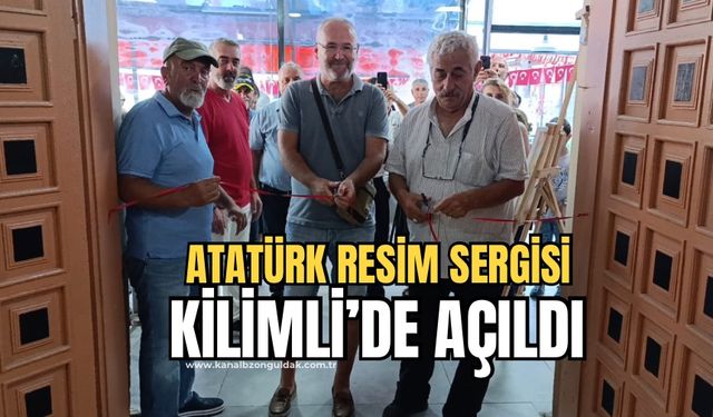 Kilimli Halk evinde Atatürk resim sergisi açıldı