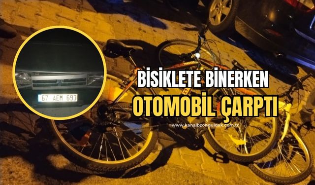 Bisiklete binen genç kadına otomobil çarptı!