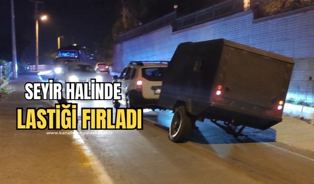 Seyir halinde lastiği fırladı faciadan son anda dönüldü