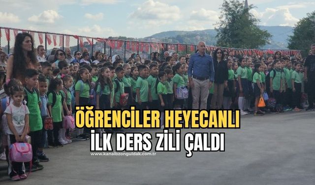 Zonguldak'ta öğrencilerin okul heyecanı: İlk ders zili çaldı