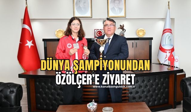 Dünya Şampiyonu Basancı’dan Rektör Özölçer’e ziyaret