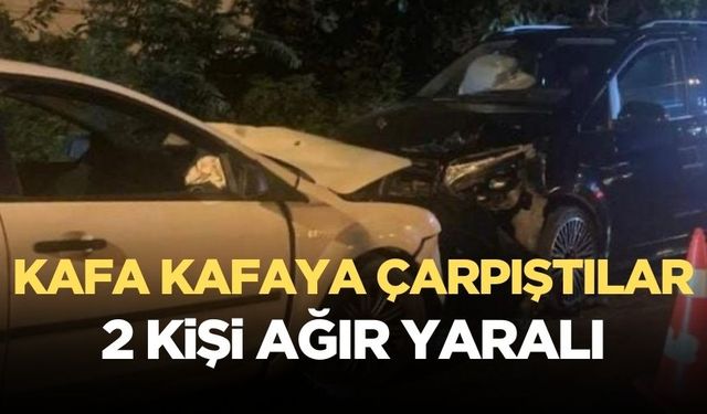 İlçe’de  kaza! Kafa  kafaya  çarpıştılar