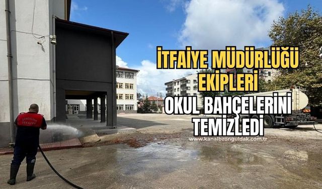 Ekipler okul bahçelerinde temizlik yaptı