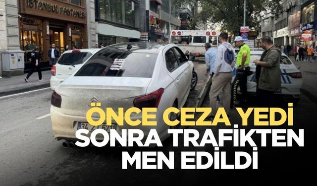 Modifiyeli araç 7 bin 939 lira ceza kesilerek, trafikten men edildi