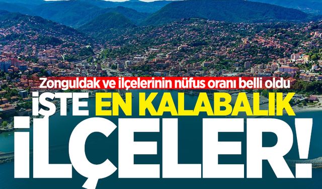 Zonguldak ve ilçelerinin nüfus oranı belli oldu! İşte en kalabalık ilçeler...