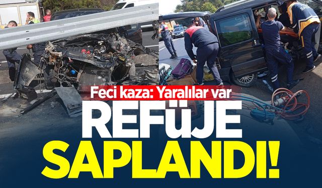 Zonguldak'ta feci kaza: Refüje saplandı! Yaralılar var