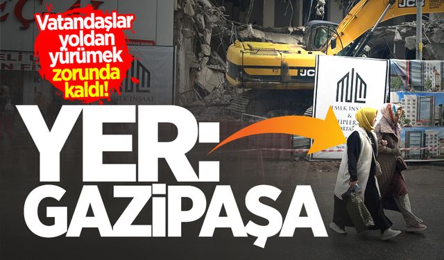 Gazipaşa'da vatandaşlar yolun ortasından yürümek zorunda kaldı!