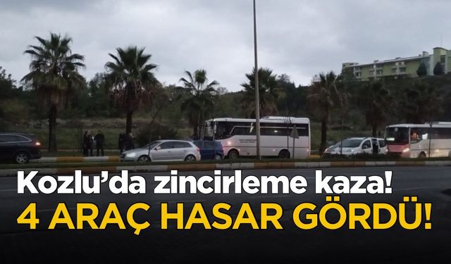 Kozlu’da kaza! 4 araç birbirine girdi