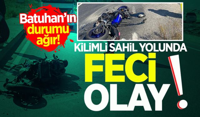 Kilimli sahil yolunda feci kaza: Motosikletliye tır çarptı!