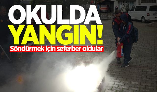 Kozlu’da okulda yangın: Söndürmek için seferber oldular!