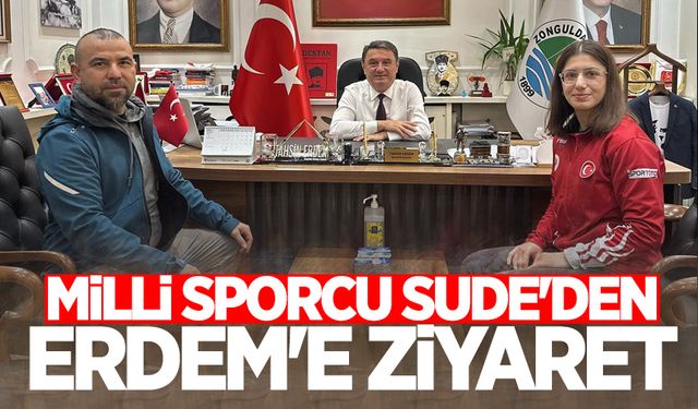 Milli sporcu Sude'den Tahsin Erdem'e ziyaret