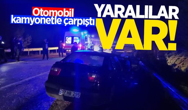 Otomobil kamyonetle çarpıştı: Yaralılar var!